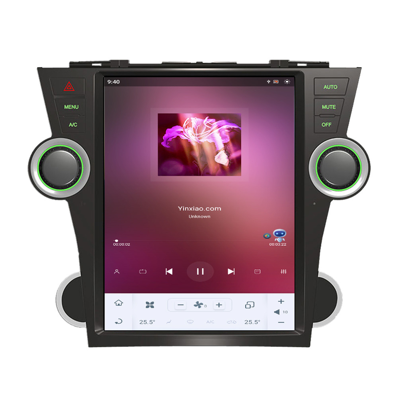 도요타 하이랜더 2009-2013을 위한 12 인치 퀘일컴 자동차 안드로이드 머리 유닛 테슬라 방식 Android11