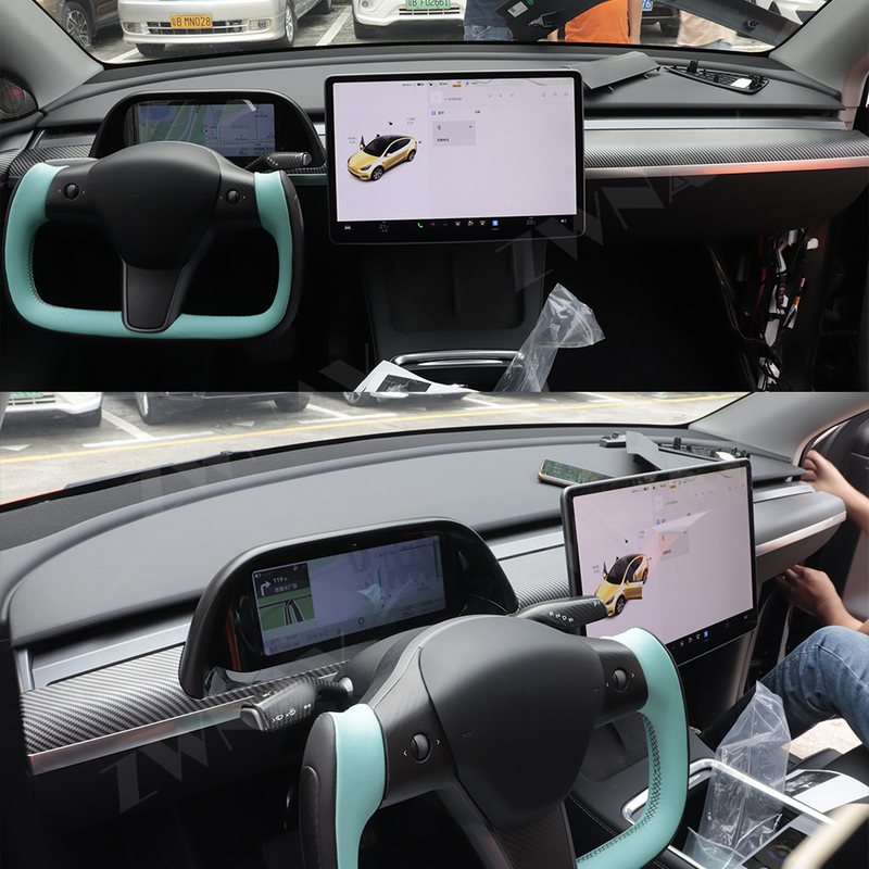 탄소 섬유 자동차 LCD 표시기 패널 테슬라 모델 3 모델 Ｙ 디지털 집단