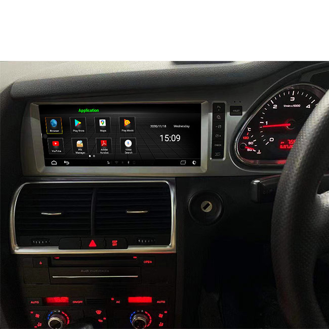 45V Audi Q7 안드로이드 헤드 유닛 싱글 소음 GPS 라디오 4G WIFI 10.25 인치