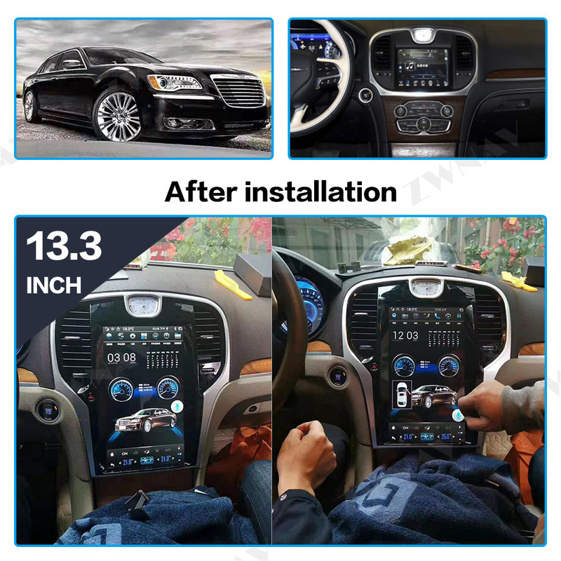 크라이슬러 300C 2013-2019를 위한 차량 안내 카 스테레오 머리 유닛 안드로이드 9.0 카플레이