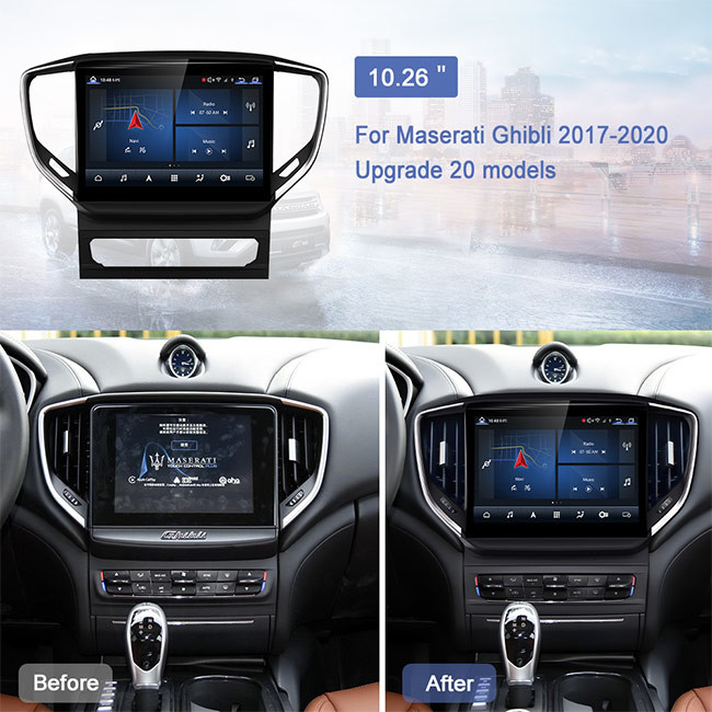 마세라티 지브리 2017-2020을 위한 2 Din 안드로이드 오토 스테레오 수신기 GPS 멀티미디어 플레이어