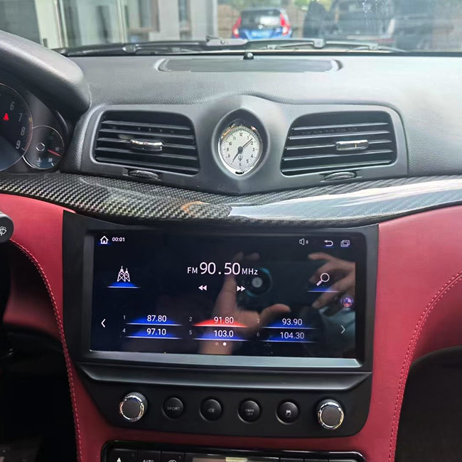 마세라티 GT / GC 그란투리스모를 위한 안드로이드 10 자동차 라디오 끈 검은 화면 탄소 섬유